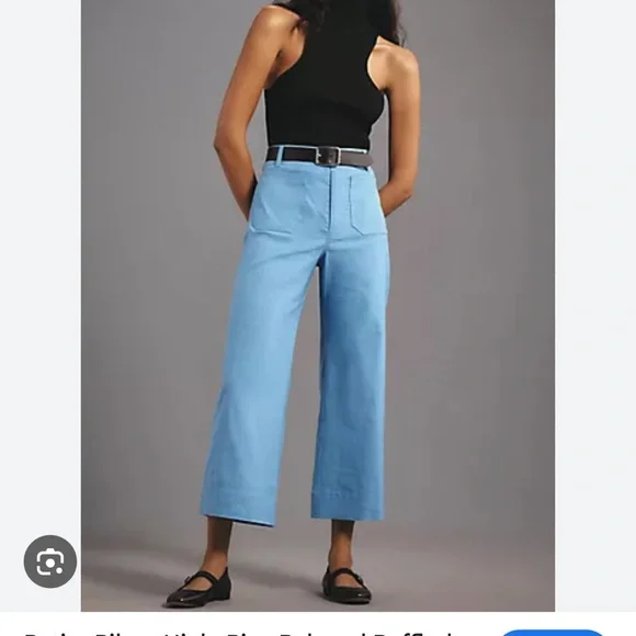 Anthropologie Maeve Colette Cropped Women’s Size 28 Wide Leg Crop Pants NWT - Picture 1 of 10